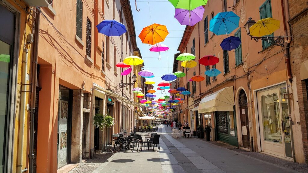 ferrara, umbrella, decoration, street, italy, ferrara, ferrara, ferrara, ferrara, ferrara, umbrella, umbrella, italy